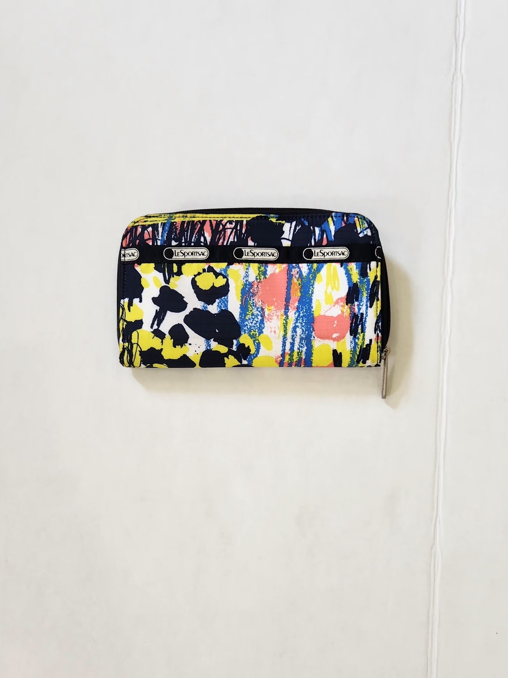 LeSportsac Abstract Zip Wallet in Yellow, Navy, Pink, Blue